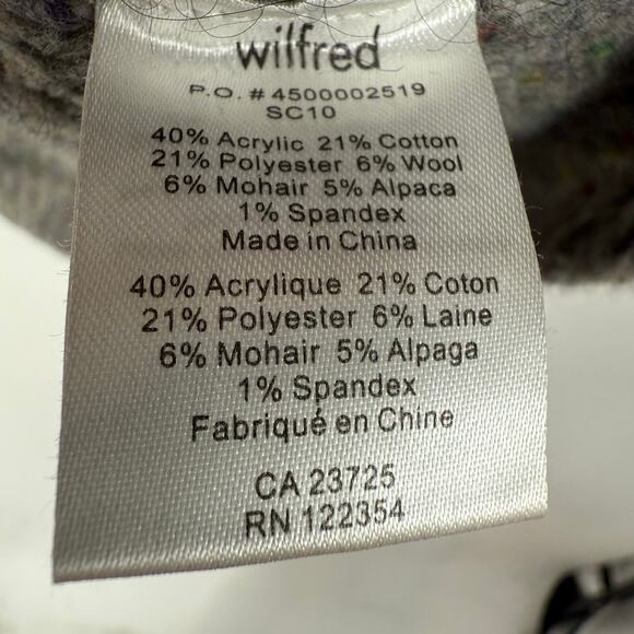Wilfred Aritzia Exposed Seams Oversize Sweater Women's Sz XS Gray Wool Alpaca - Picture 7 of 8